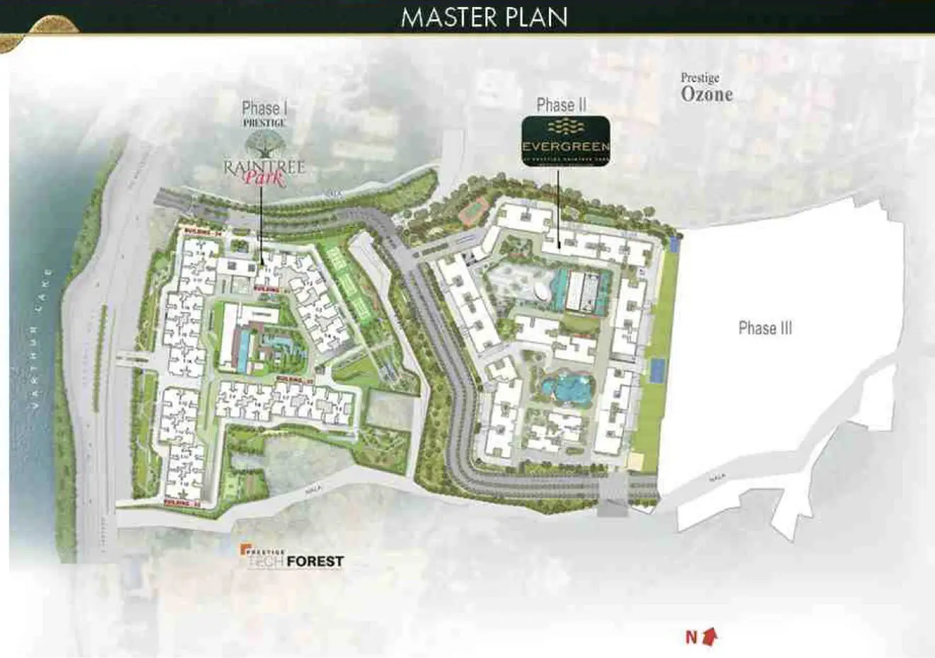 Prestige Rosewood master plan layout — Phase 3, Raintree Park, Varthur